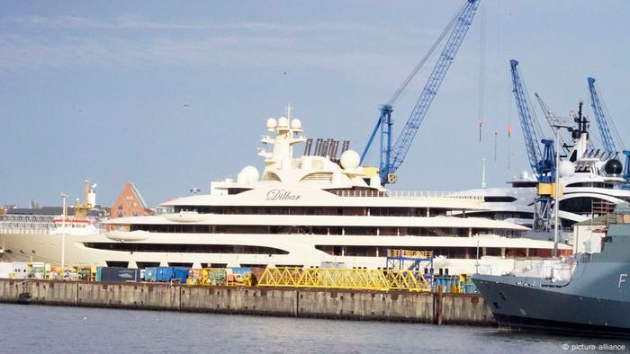 The Dilbar superyacht in Hamburg