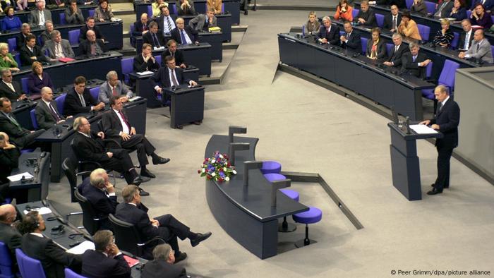 Wladimir Putin spricht vor dem Bundestag, 2001 