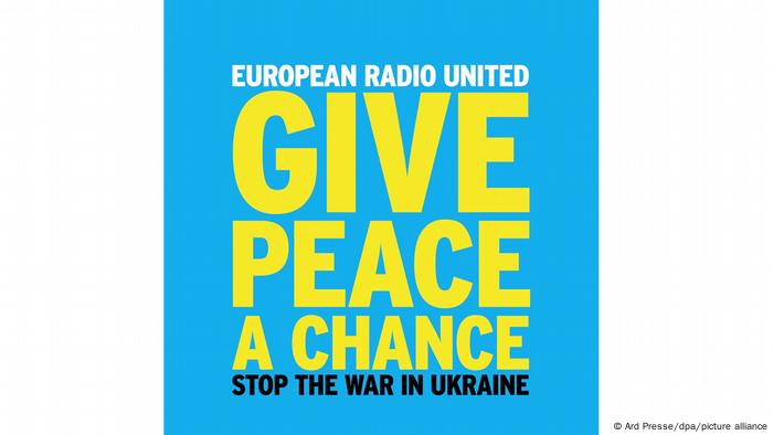A graphic design showing the words Give Peace a Chance: Stop the War in Ukraine.