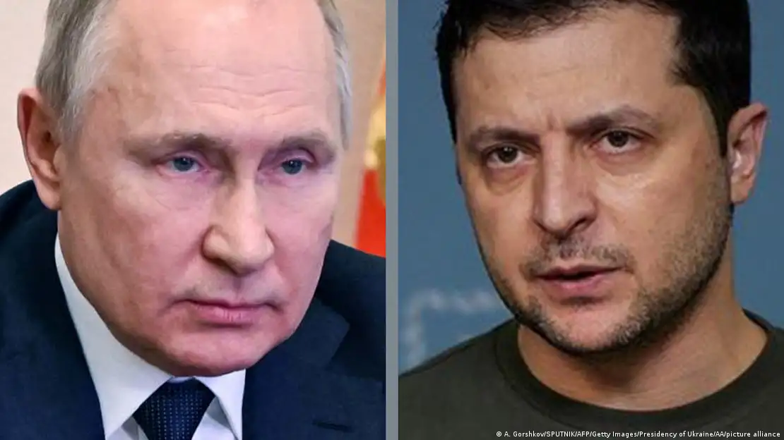 Vladimir Putin y Volodimir Zelenski en un fotomontaje.