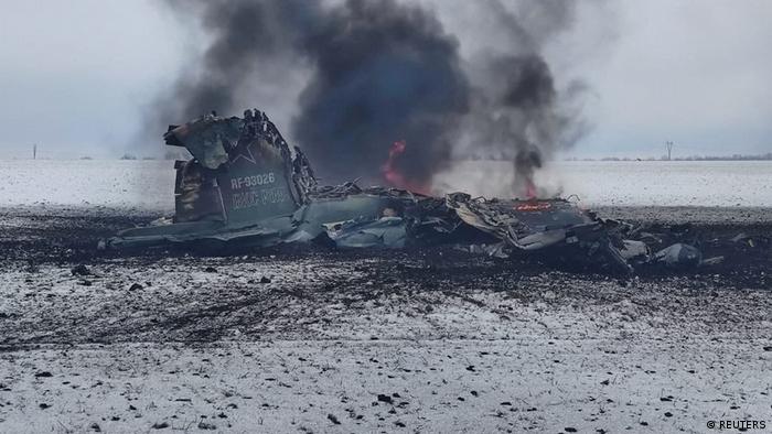 Abgestürztes russisches Flugzeug in der Ostukraine, März 2022 