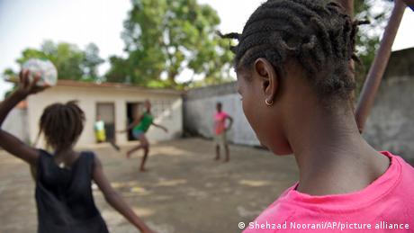 A group of children playing 
