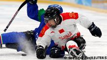 Beijing 2022 Winter Paralympic Games - Para Ice Hockey - Preliminary Match - Group B - Italy v China - National Indoor Stadium, Beijing, China - March 8, 2022.
Li Hongguan of China in action. REUTERS/Soe Zeya Tun