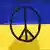 Символ мира пацифик на фоне украинского флага