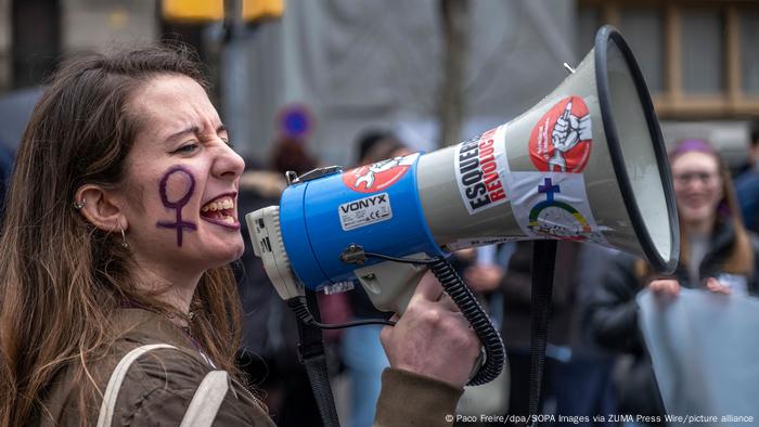 Manifestación por los derechos de las mujeres en España.