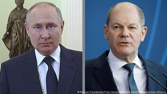 Putin y el canciller de Alemania, Olaf Scholz.