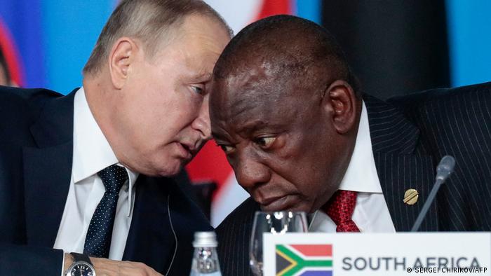 Russland/Südafrika Putin im Gespräch mit Cyril Ramaphosa