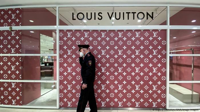 Closed Louis Vuitton store, in Moscow, Russia, on March 8, 2022