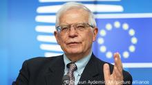 28.2.2022, Brüssel, Belgien, BRUSSELS, BELGIUM- FEBRUARY 28: High Representative of the European Union for Foreign Affairs and Security Policy Josep Borrell holds a press conference in Brussels, Belgium on February 28, 2022. Dursun Aydemir / Anadolu Agency
