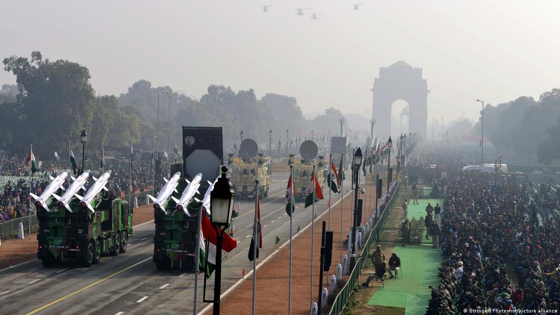 An Indian military parade in New Delhi on Republic Day