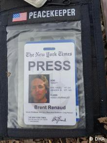 USA alter Presseausweis NYT Brent Renaud