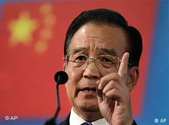 FILE - In this Oct. 6, 2010 file photo, China's Prime Minister Wen Jiabao addresses the audience at the 6th EU China business summit in Brussels. The Chinese prime minister has called for cha nge to China's political system repeatedly in the past few months. (AP Photo/Yves Logghe, File)