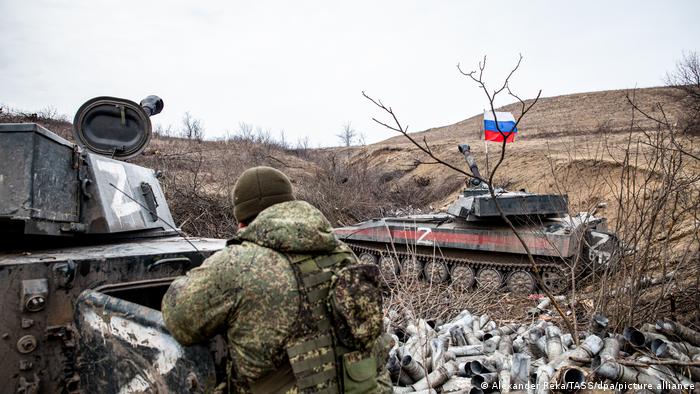 Российский солдат в Луганской области Украины