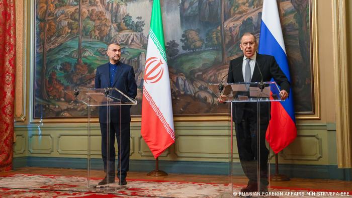 Moskau PK Außenminister Lawrow und Hossein Amirabdollahian Iran
