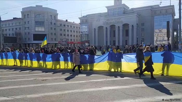 Ukraine Protests gegen die russiche Invasion of Kherson