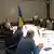 Foto publicada por la Oficina Presidencial de Ucrania de la reunión con mandatarios de la UE en Kiev. (15.03.2022).