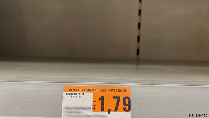 Escasez de aceite en supermercados alemanes. 