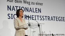 German Foreign Minister Annalena Baerbock delivers a speech on national security strategy ahead of a panel discussion at the Foreign Ministry in Berlin, Germany, March 18, 2022. REUTERS/Annegret Hilse/Pool