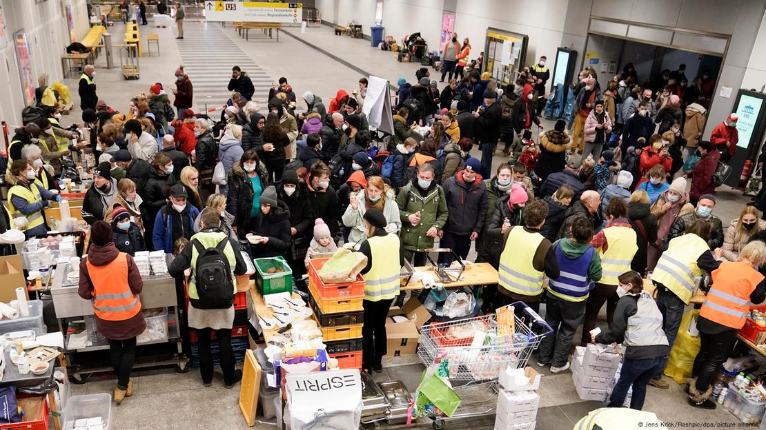 Imagen de la llegada de refugiados ucranianos a la estación central de Berlín, el 10 de marzo de 2022.