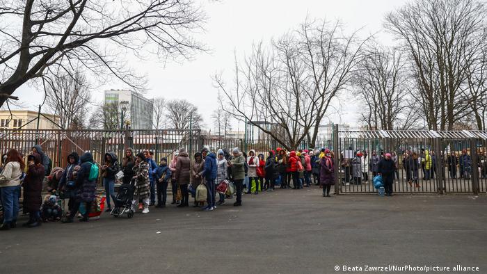 Polonya'nın Krakau kentindeki Ukraynalı mülteciler 