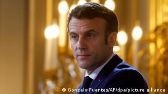 Frankreichs Präsident Macron bei einer Rede zum Ende des Algeriens-Kriegs vor 60 Jahren in Paris