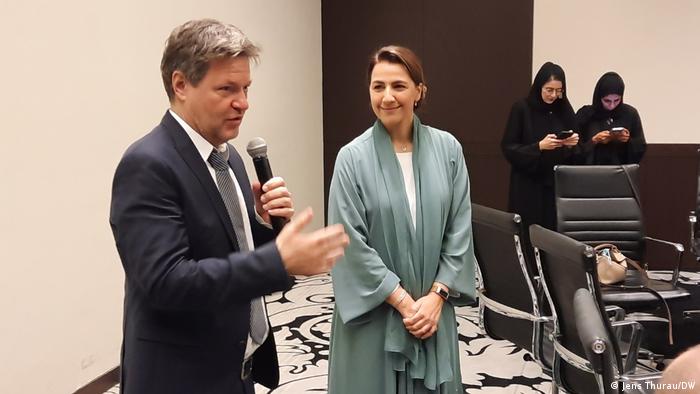 German Economy Minister Robert Habeck and the UAE's Environment Minister Mariam Al Mheiri