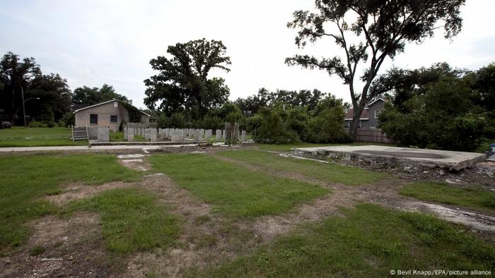 Empty lots and failed attempts at rebuilding in the Vista Park section of New Orleans