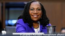 Supreme Court nominee Judge Ketanji Brown Jackson arrives for her confirmation hearing before the Senate Judiciary Committee Monday, March 21, 2022, on Capitol Hill in Washington. (AP Photo/Jacquelyn Martin)