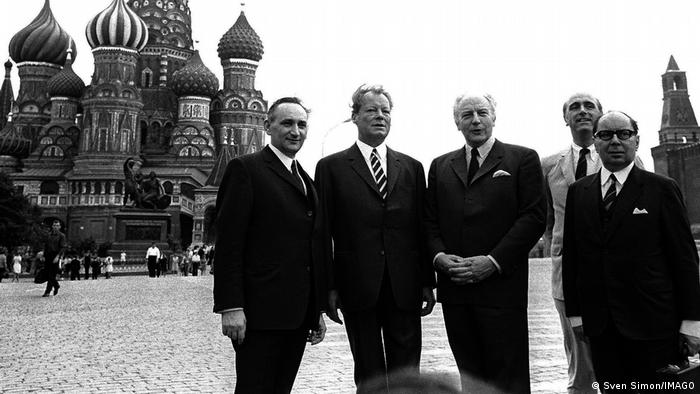 Njemačko izaslanstvo na Crvenom trgu: Egon Bahr, Willy Brandt i Walter Scheel