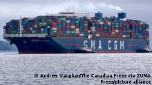 March 17, 2022, Halifax, NS, Canada: The container ship CMA CGM Alexander Von Humboldt arrives in Halifax from Southeast Asia on Thursday, March 17, 2022. (Credit Image: © Andrew Vaughan/The Canadian Press via ZUMA Press 
