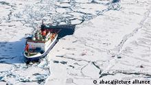 Hand out file photo dated August 25, 2015 of German research vessel Polarstern during an expedition into the central Arctic Ocean. Researchers on the world's biggest mission to the North Pole returned to dock on Monday, October 12, 2020, bringing home devastating proof of a dying Arctic Ocean and warnings of ice-free summers in just decades. The German Alfred Wegener Institute's Polarstern ship returned to the port of Bremerhaven after 389 days spent drifting through the Arctic trapped in ice, allowing scientists to gather vital information on the effects of global warming in the region. The team of several hundred scientists from 20 countries have seen for themselves the dramatic effects of global warming on ice in the region, considered the epicentre of climate change, according to mission leader Markus Rex. If the warming trend in the North Pole continues, then in a few decades we will have an ice-free Arctic in the summer, Rex said. The researchers' observations have been backed up by US satellite images showing that in 2020, sea ice in the Arctic reached its second-lowest summer minimum on record, after 2012. The Polarstern mission, dubbed MOSAIC, spent over a year collecting data on the atmosphere, ocean, sea ice and ecosystems to help assess the impact of climate change on the region and the world. Photo by Alfred Wegener Institute via ABACAPRESS.COM