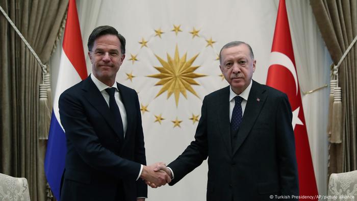 Hollanda Başbakanı Mark Rutte'nin 22 Mart 2022 tarihinde, Cumhurbaşkanı Recep Tayyip Erdoğan tarafından kabul edildi