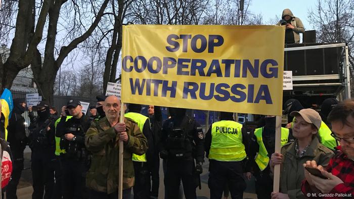 Polska I Antyniemiecka demonstracja przed Ambasadą Niemiec w Warszawie