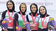 Iranische Frauen-Nationalmannschaft Strassen-Radrennen, Gewinnerin der Bronzemedaille bei den Asienmeisterschaften 2022 in Tadschikistan.
Quelle: cfi.ir (rechtefrei)
