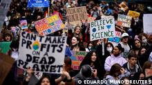 A Fridays for Future protest in New York, US