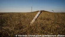 March 23, 2022, Mykolayiv, Calabria, Ukraine: Unexploded missile stuck in the ground in a wheat field in Mykolayiv, in southern Ukraine. An increase in Russian naval activity in the Black Sea is raising new concerns that a new offensive in the area, possibly including amphibious landings. (Credit Image: Â© Vincenzo Circosta/ZUMA Press Wire