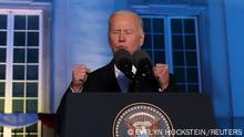 U.S. President Joe Biden speaks during an event at the Royal Castle, amid Russia's invasion of Ukraine, in Warsaw, Poland March 26, 2022. REUTERS/Evelyn Hockstein