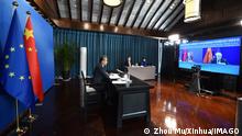 220330 -- HEFEI, March 30, 2022 -- Chinese State Councilor and Foreign Minister Wang Yi holds a video conference with Josep Borrell, the European Union s high representative for foreign affairs and security policy, in Tunxi, east China s Anhui Province, March 29, 2022. CHINA-ANHUI-WANG YI-EU DIPLOMAT-VIDEO CONFERENCE CN ZhouxMu PUBLICATIONxNOTxINxCHN 