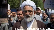 May 10, 2019 - Tehran, Tehran, Iran - Iran's prosecutor general, Mohammad Jafar Montazeri, take parts during an anti-US rally, to show their support of Iran's decision to pull out from some part of nuclear deal, in Tehran, Iran. Media reported that on 08 May 2019 that President Hassan Rouhani announced Iran's decision to pull out from part of a 2015 international nuclear deal, a year after US President Trump pulled out of the agreement. The move was formally conveyed to ambassadors to countries remaining inside the deal (Germany, France, Russia, Britain and China). (Credit Image: © Rouzbeh Fouladi/ZUMA Wire