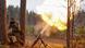 Ukrainian serviceman fires with a mortar Ukrainian serviceman fires with a mortar