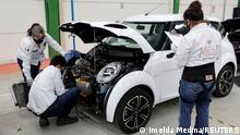 11.03.2022
work on a car at the assembly line of the Zacua auto plant, Mexico's first electric car brand built mainly by women, in Puebla, Mexico March 11, 2022. Picture taken March 11, 2022. REUTERS/Imelda Medina