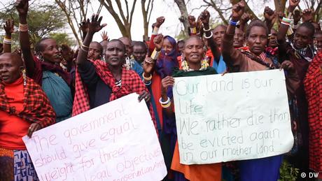 Maasai people protesting land eviction
