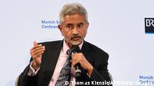 19.02.2022
India's Foreign Minister Subrahmanyam Jaishankar speaks on stage during the 58th Munich Security Conference (MSC) in Munich, southern Germany on February 19, 2022. - The conference takes place until February 20. (Photo by Thomas KIENZLE / AFP) (Photo by THOMAS KIENZLE/AFP via Getty Images)