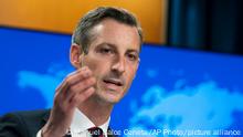State Department spokesman Ned Price speaks during a news conference at the State Department, Thursday, March 10, 2022, in Washington. (AP Photo/Manuel Balce Ceneta, Pool)