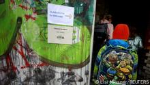 A child who fled Ukraine arrives for Classroom for Ukraine a school project launched by Arche as Russia's invasion of Ukraine continues in Berlin, Germany, March 31, 2022. REUTERS/Lisi Niesner
