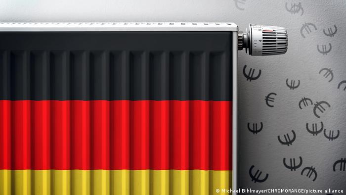 Una calefacción con los colores de la bandera alemana.