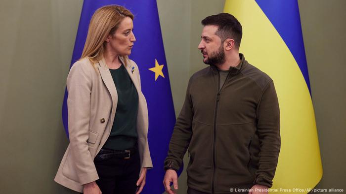 Роберта Мецола й Володимир Зеленський під час зустрічі у Києві