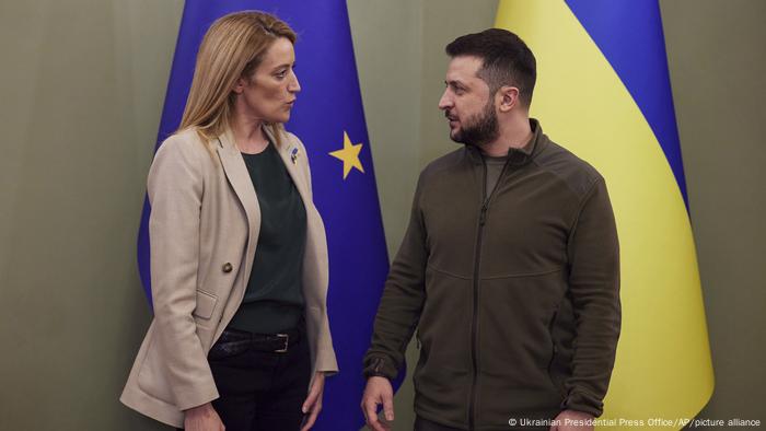Ukraine | Treffen Präsident des Europäischen Parlaments Roberta Metsola und Präsident Wolodymyr Selenskyj 