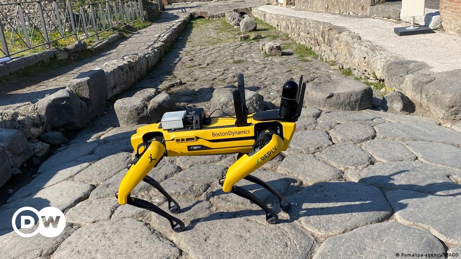 Roboterhund erkundet die Ruinen von Pompeji