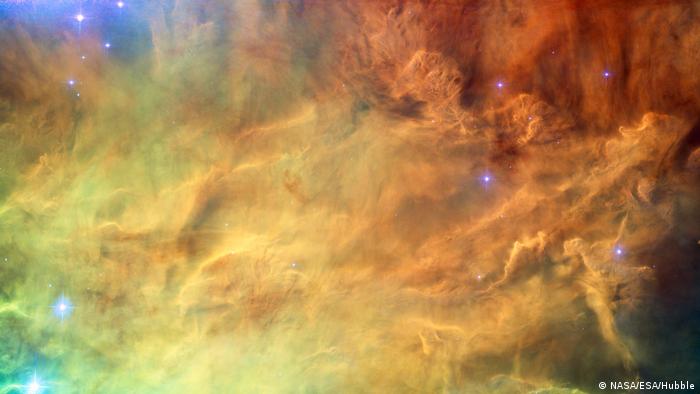 A picture of Lagoon Nebula (Messier 8) captured by the Hubble Telescope